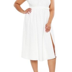 Forever 21 NWT White Sleeveless Midi Dress with Side Slit